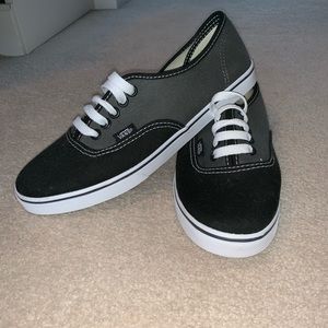 black and gray vans